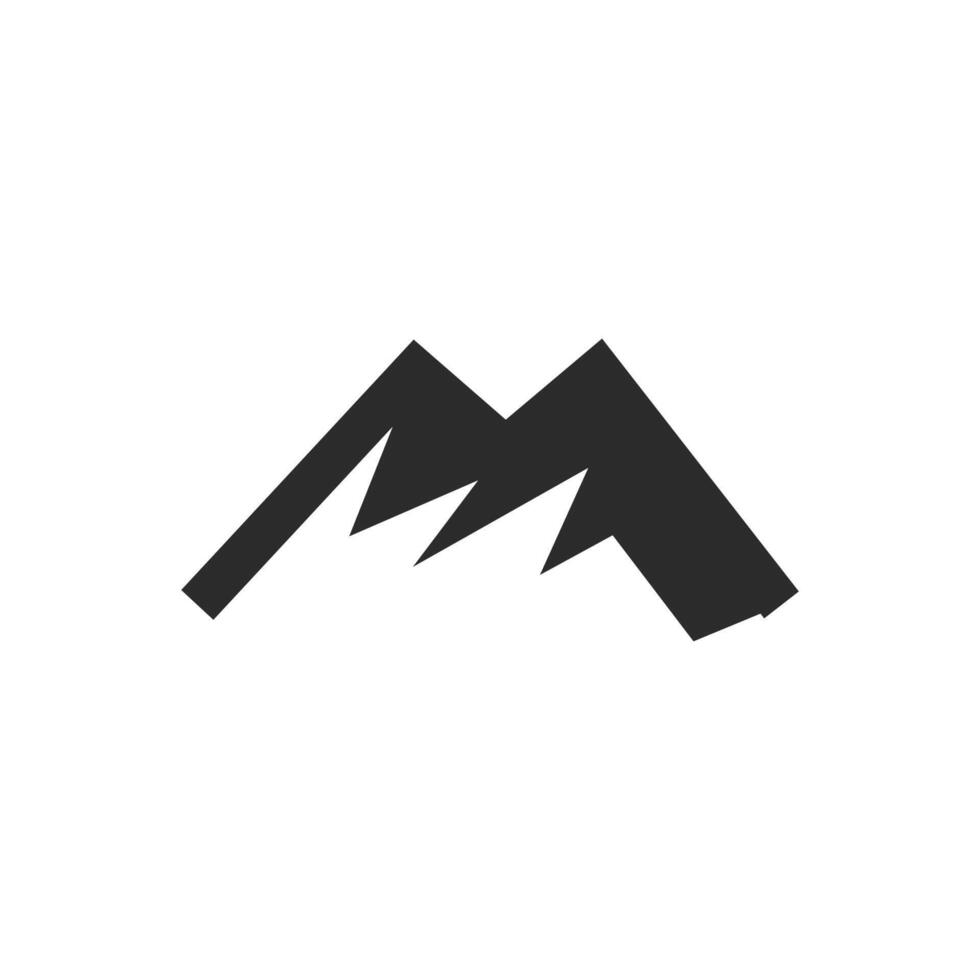 A mountain logo with a black and white design vector