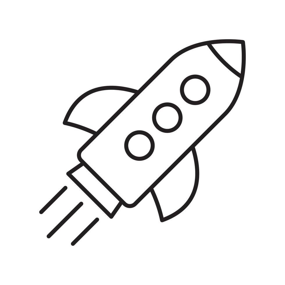 Rocket line icon. Flying rocket icon. vector