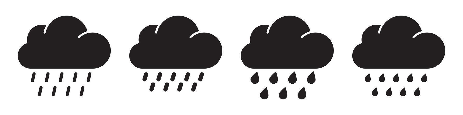 Rain icon. Cloud rain icons set. vector