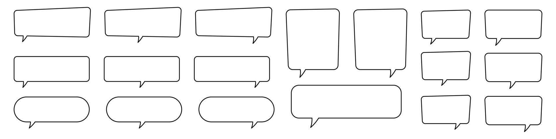 Speech bubble in line style, speech balloon, chat bubble line art icon. vector