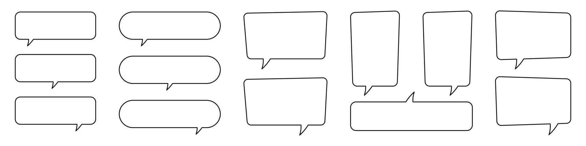 Collection of line speech bubble vector