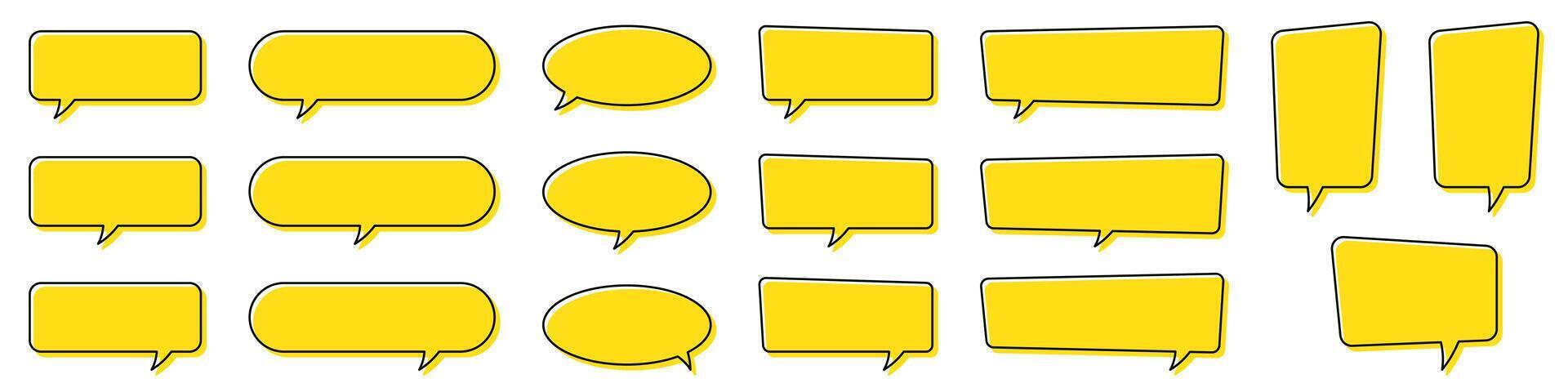 Chat bubble in yellow, quote cloud, Speech bubble, yellow message box. vector