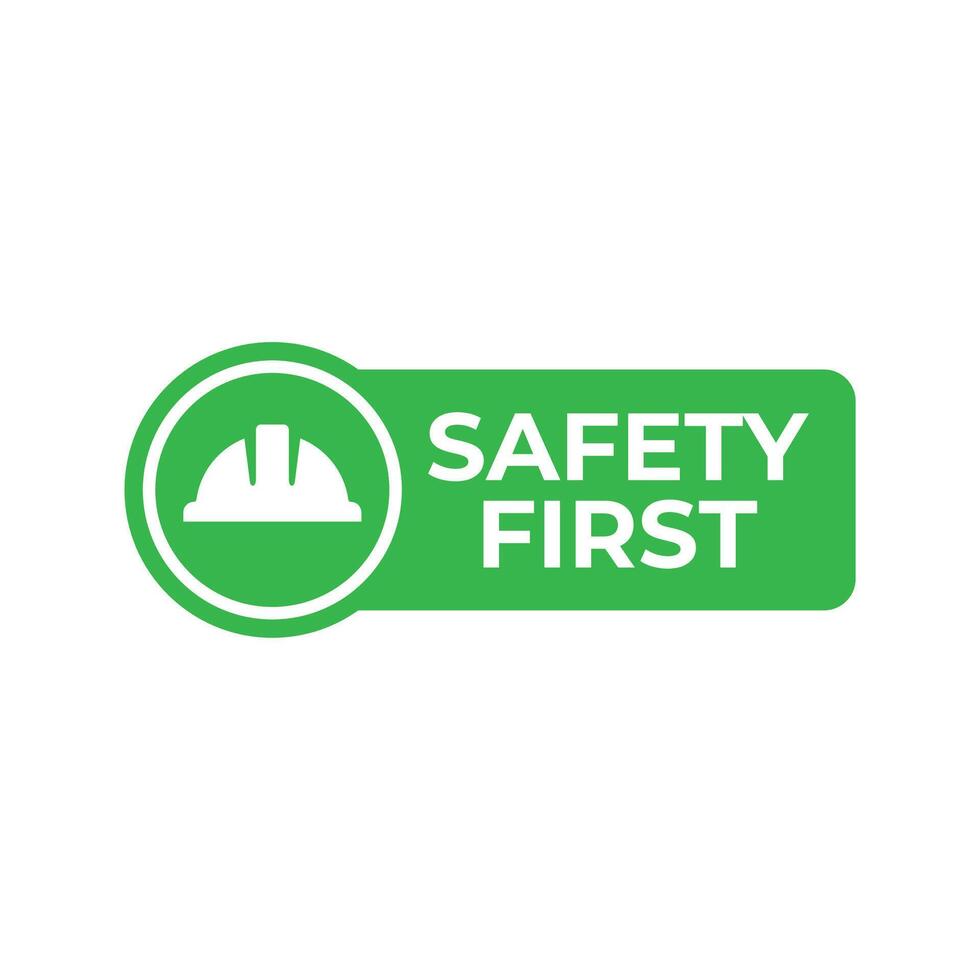 Safety first logo on white background vector