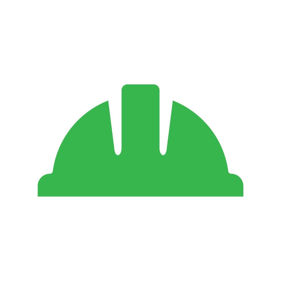 A green construction hat icon on a white background vector