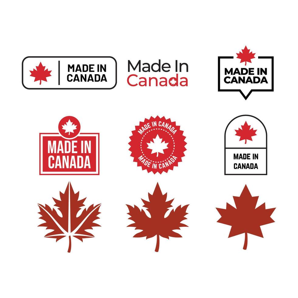 Made in canada labels and badges vector