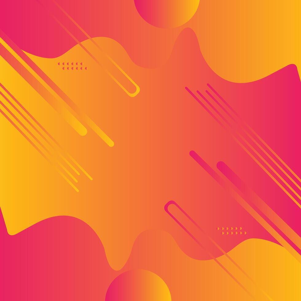 Abstract Orange Gradient liquid wavy shapes futuristic banner. Glowing retro waves background vector