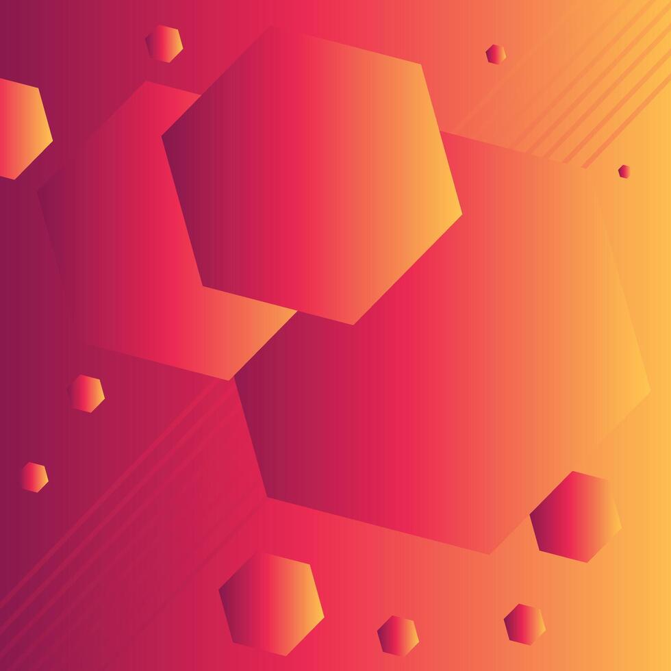 Modern Polygon shapes red and yellow gradient abstract background. Geometric texture with seamless patterns Polygon vector