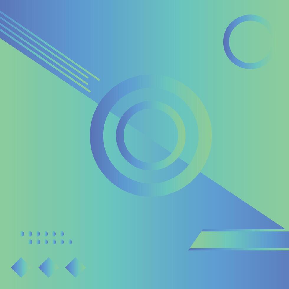 Blue and Green Abstract geometric circle shapes Gradient background with dynamic effect. vector
