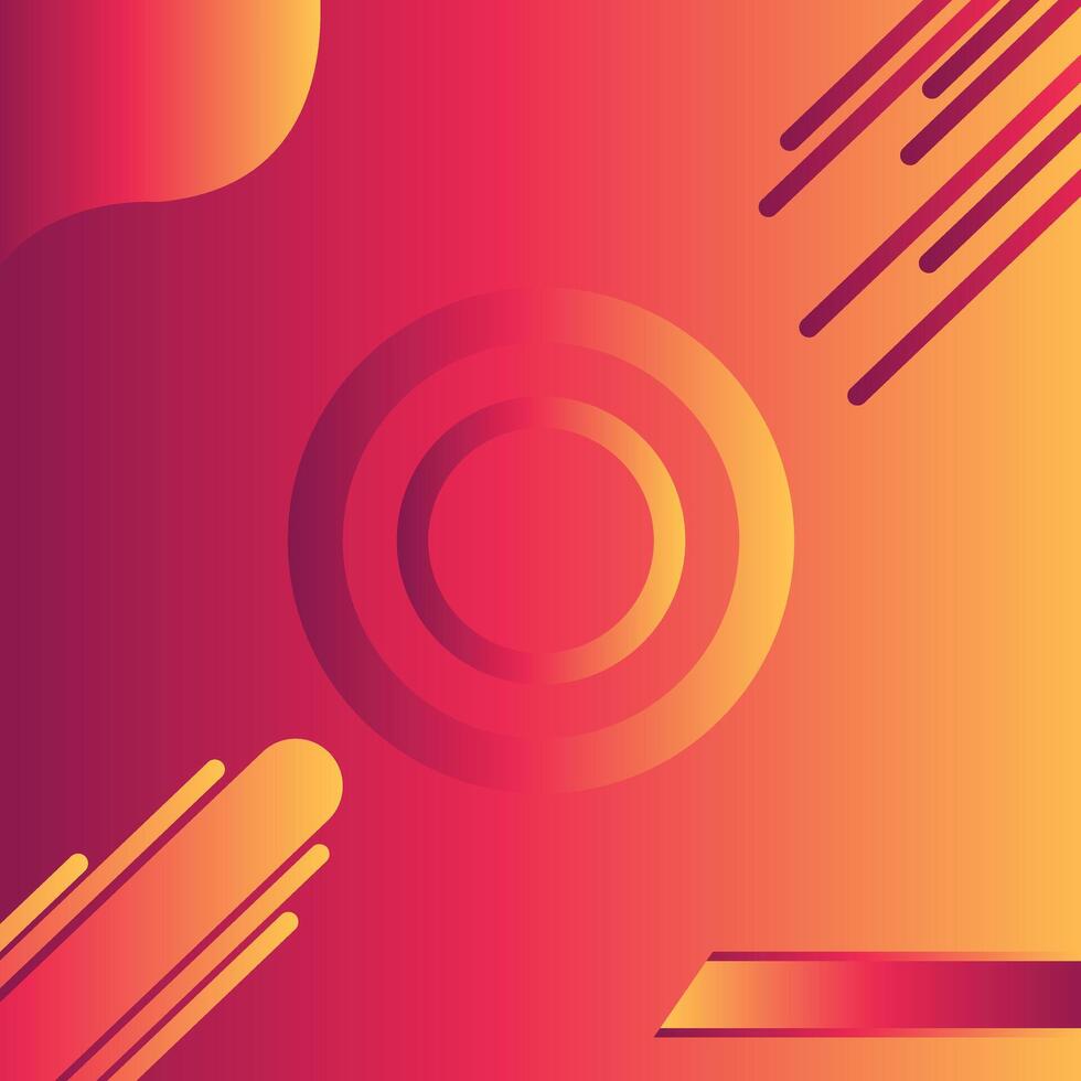 Trendy futuristic rounded Line shapes Orange gradient abstract background. Geometric seamless patterns vector
