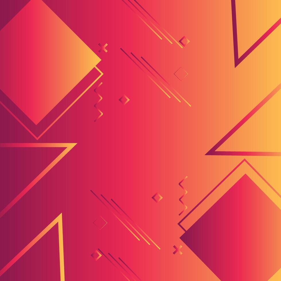 Modern triangle rectangle shapes red and yellow gradient abstract background. Geometric texture with seamless Random patterns vector