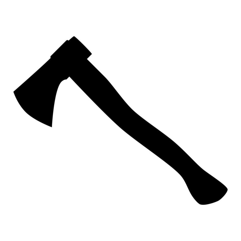 axe silhouette shape, black and white illustration, white background vector