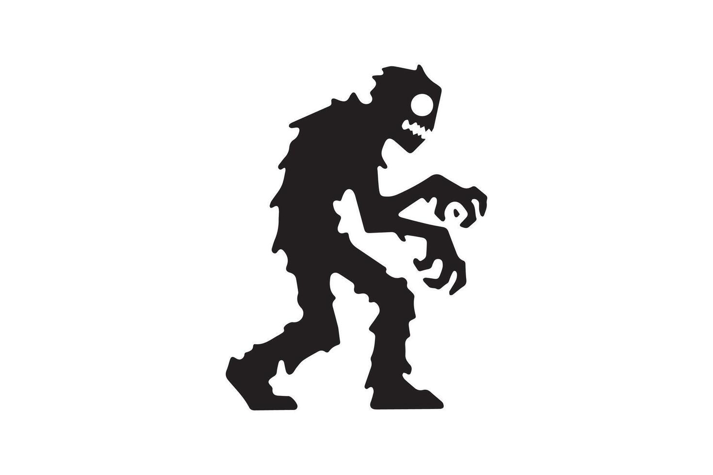 A silhouette of a zombie with a large head vector