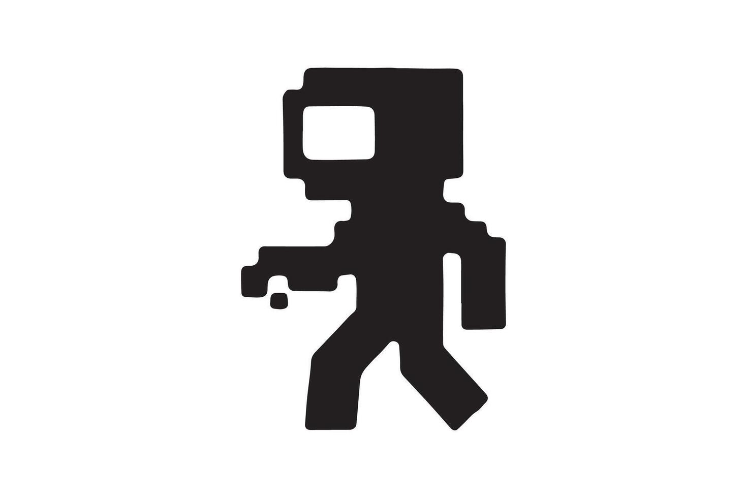 A pixel style man with a gun and a knife vector