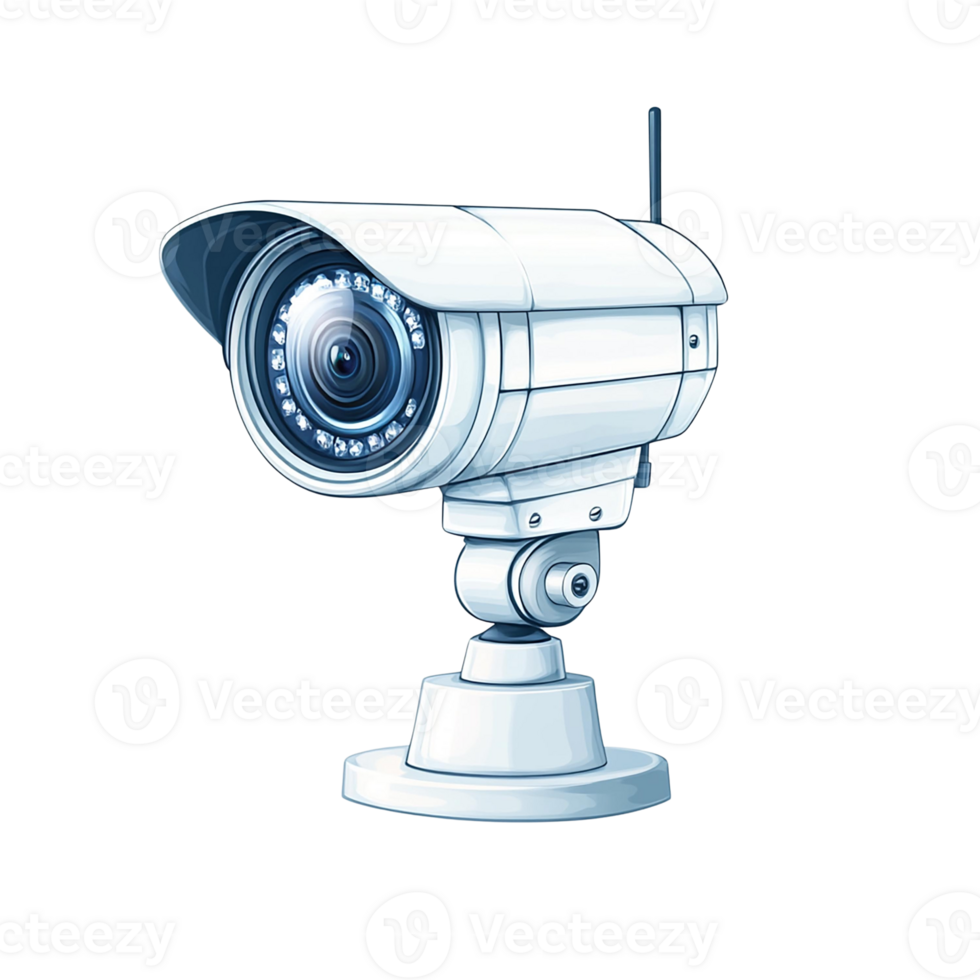 Modern security camera with wireless technology, isolated on transparent background. png