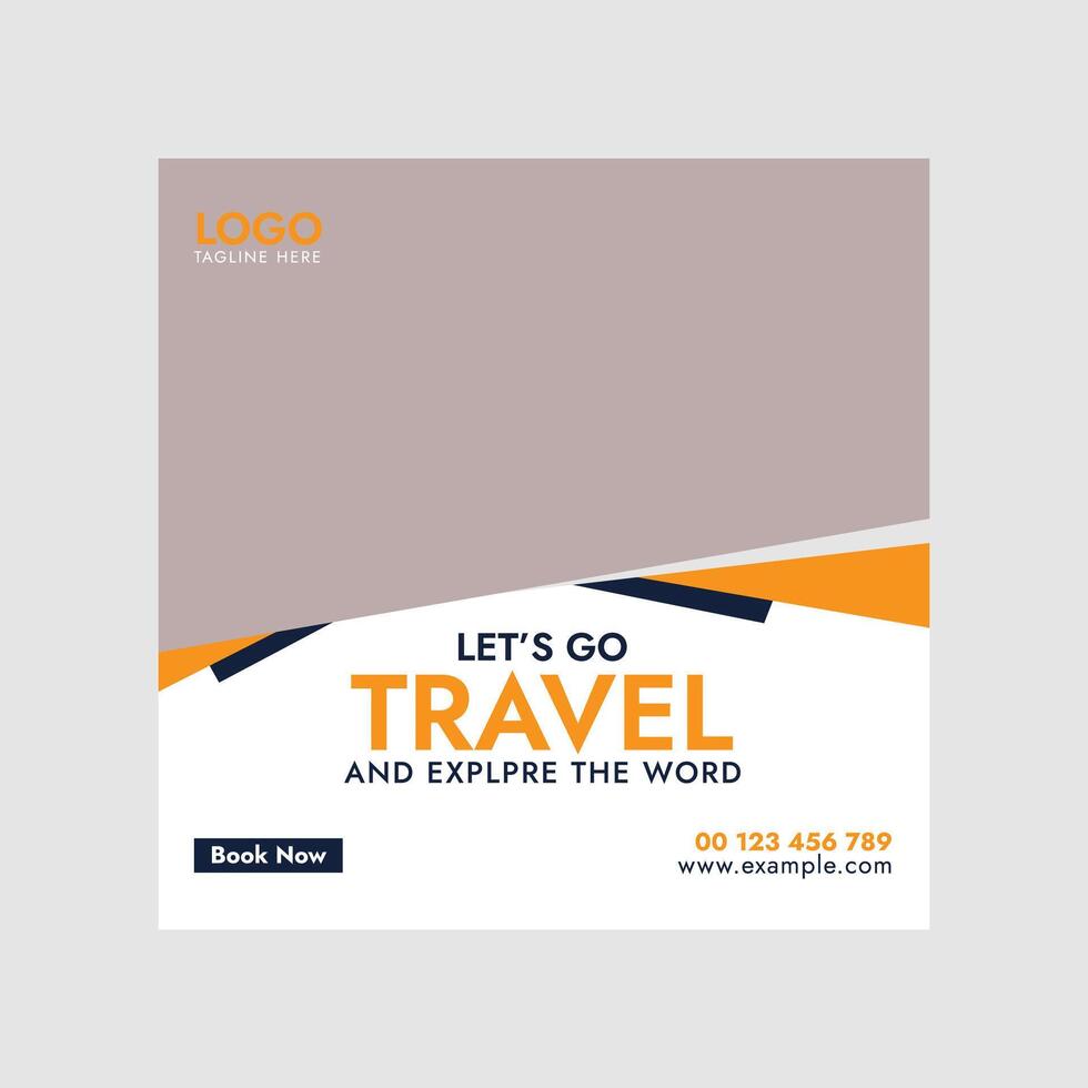 travel and sightseeing social media template or blog post vector