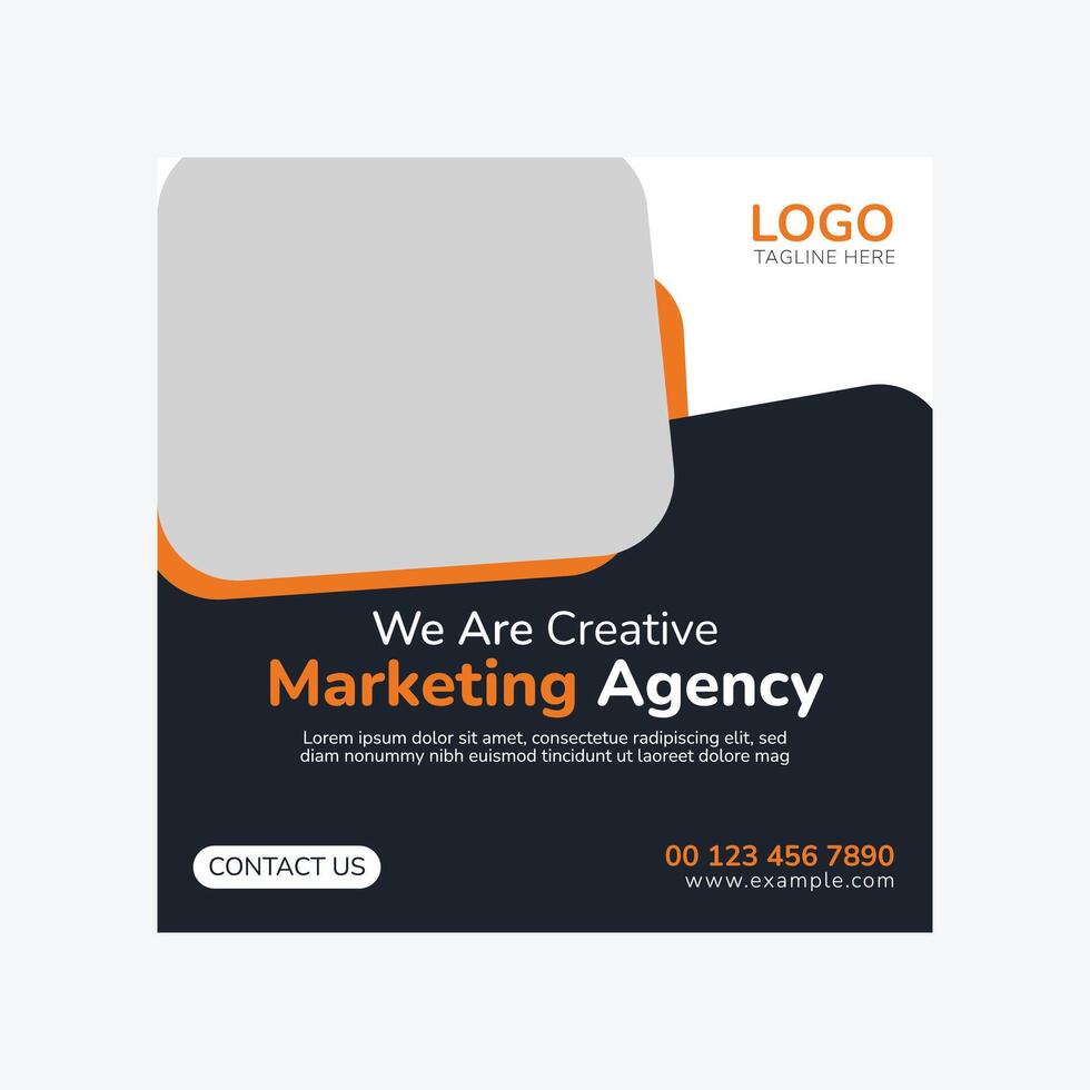 Live webinar about digital marketing and a template for corporate social media posts. vector
