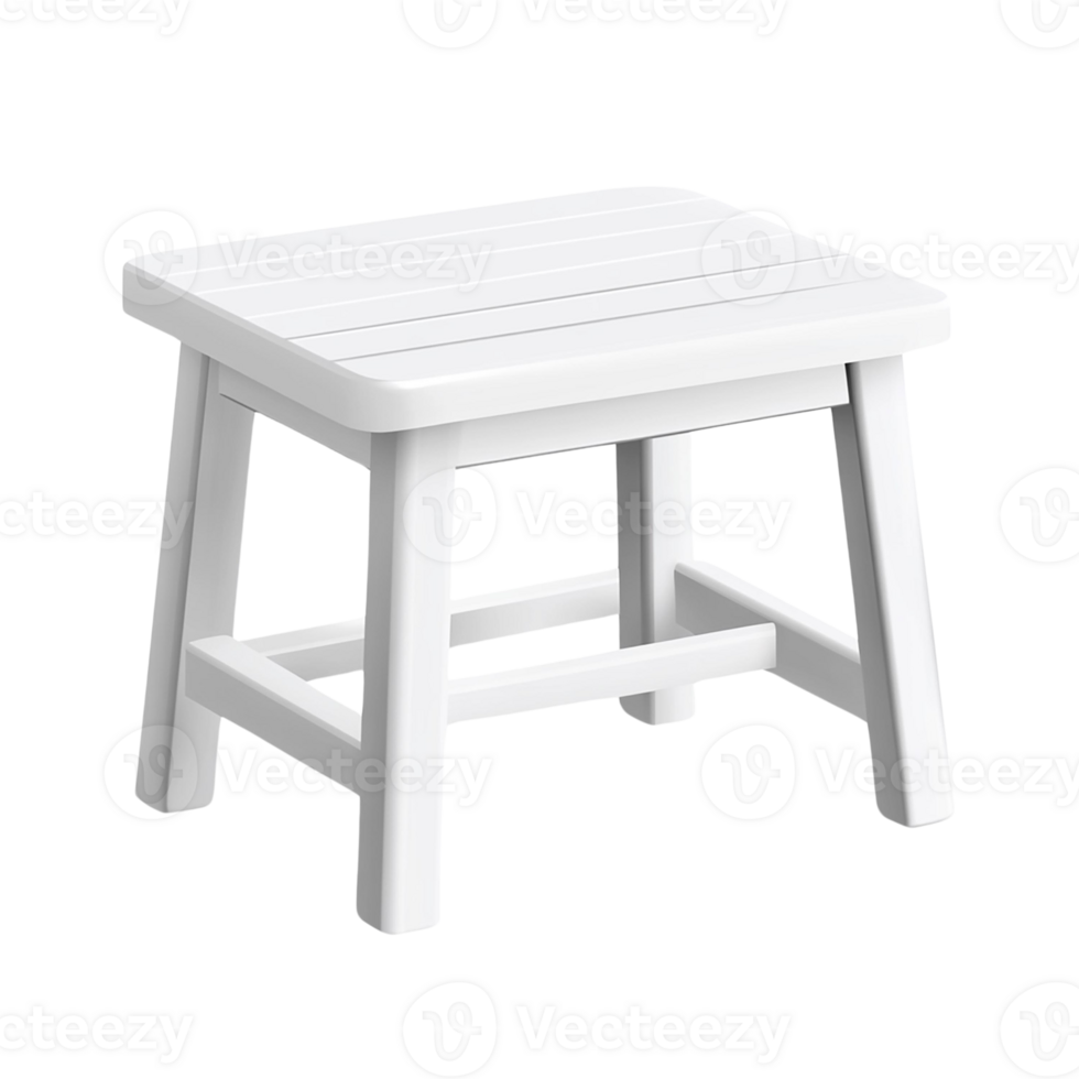 A simple, modern white stool, isolated on transparent background. png