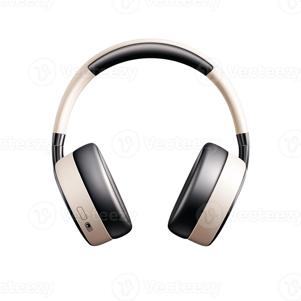 Stylish wireless headphone with comfortable ear cups for immersive sound and a sleek design, isolated on transparent background. png