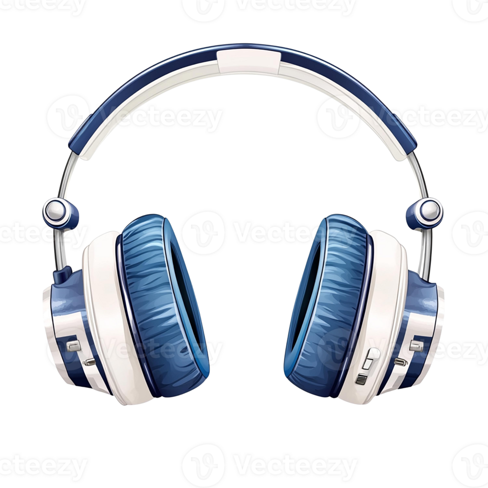 elegante blu cuffie progettato per comfort e superiore suono qualità, isolato su trasparente sfondo. png