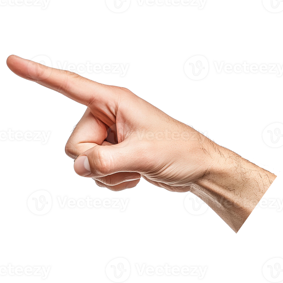 A close-up of a hand pointing upwards png