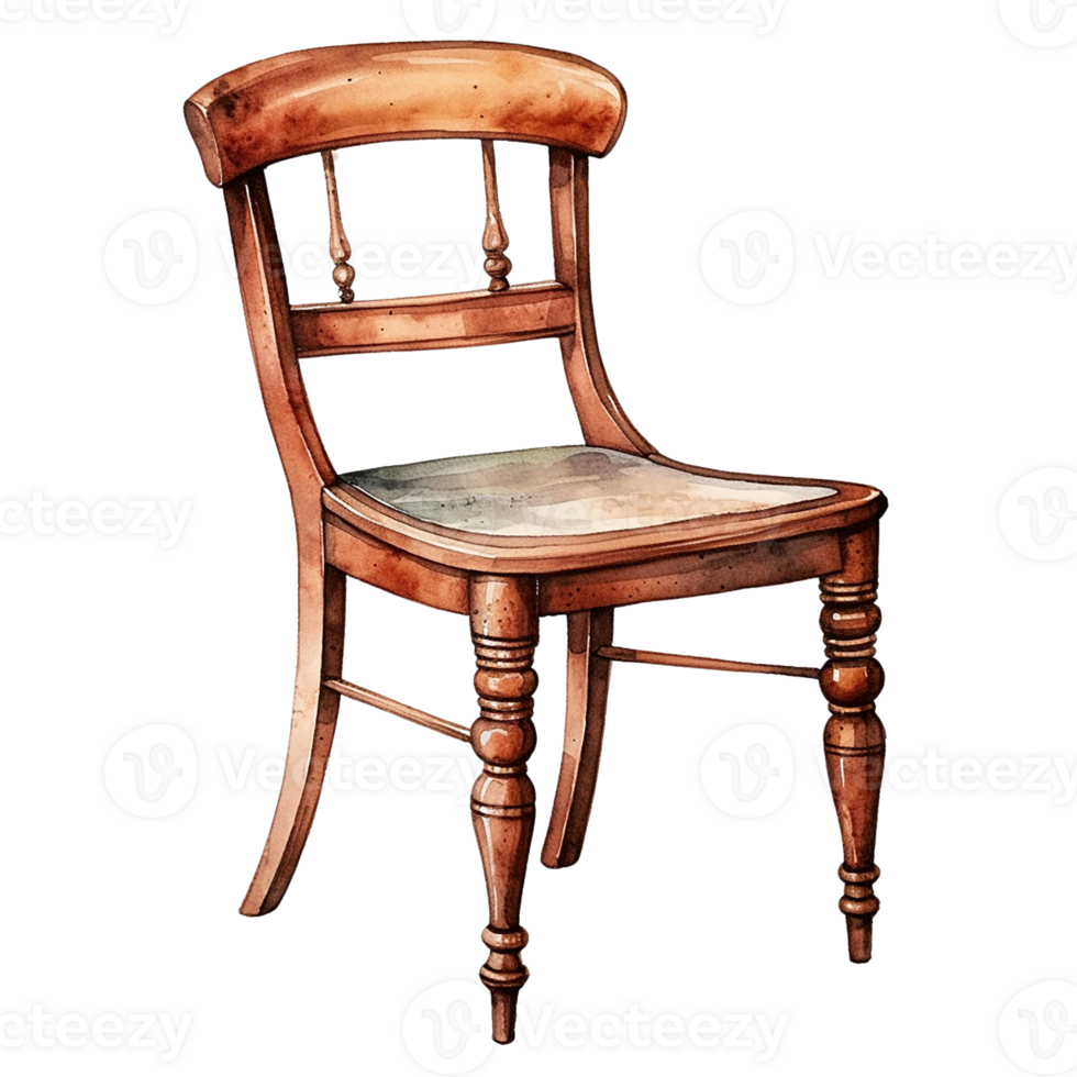 Wooden chair with a classic design isolate on transparent background png