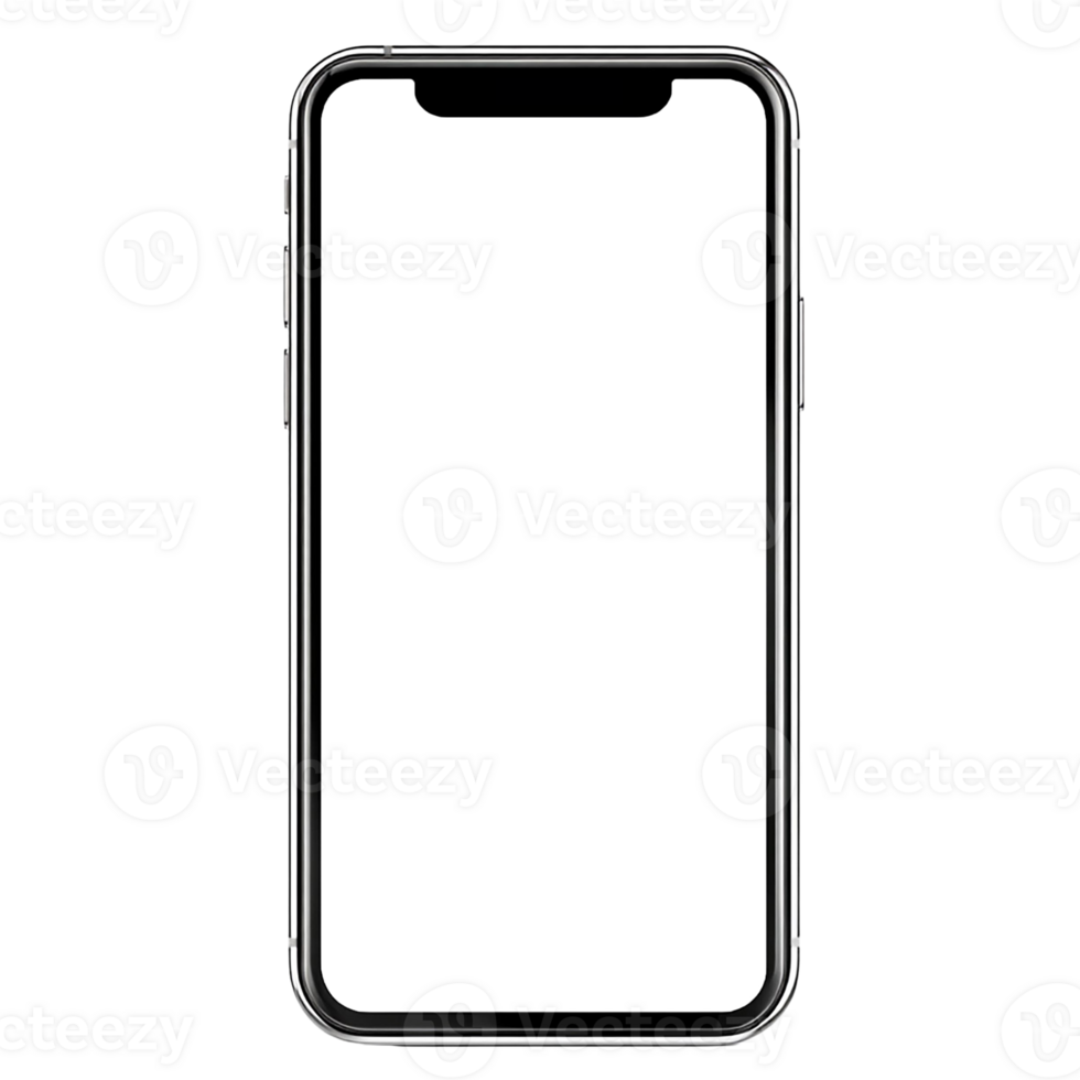 Blank smartphone mockup for showcasing app designs, advertisements, and digital content., isolated on transparent background. png