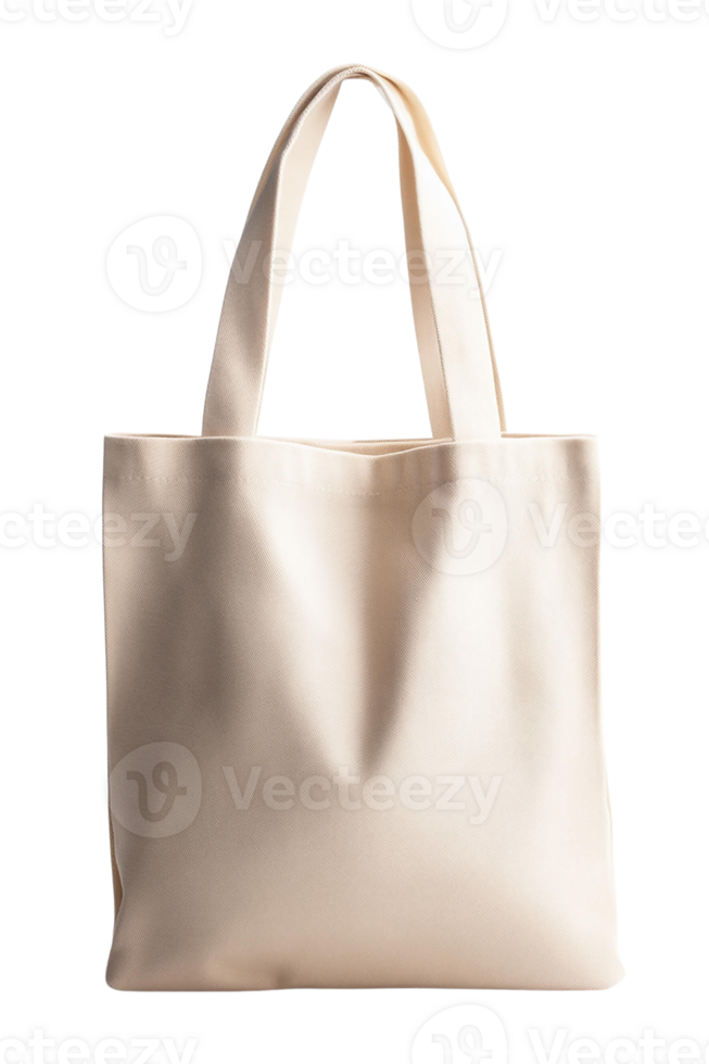 Canvas tote bag on transparent background. png