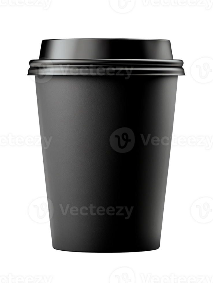 Black coffee cup, on transparent background. png