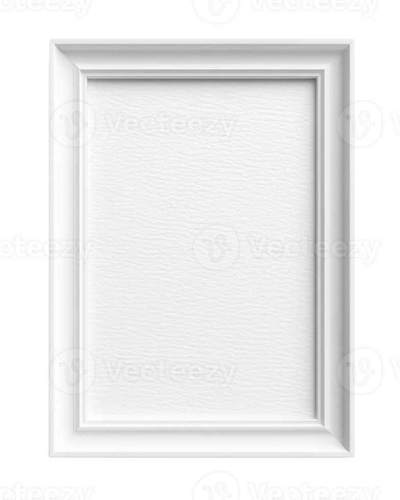 Empty white frame on transparent background. png