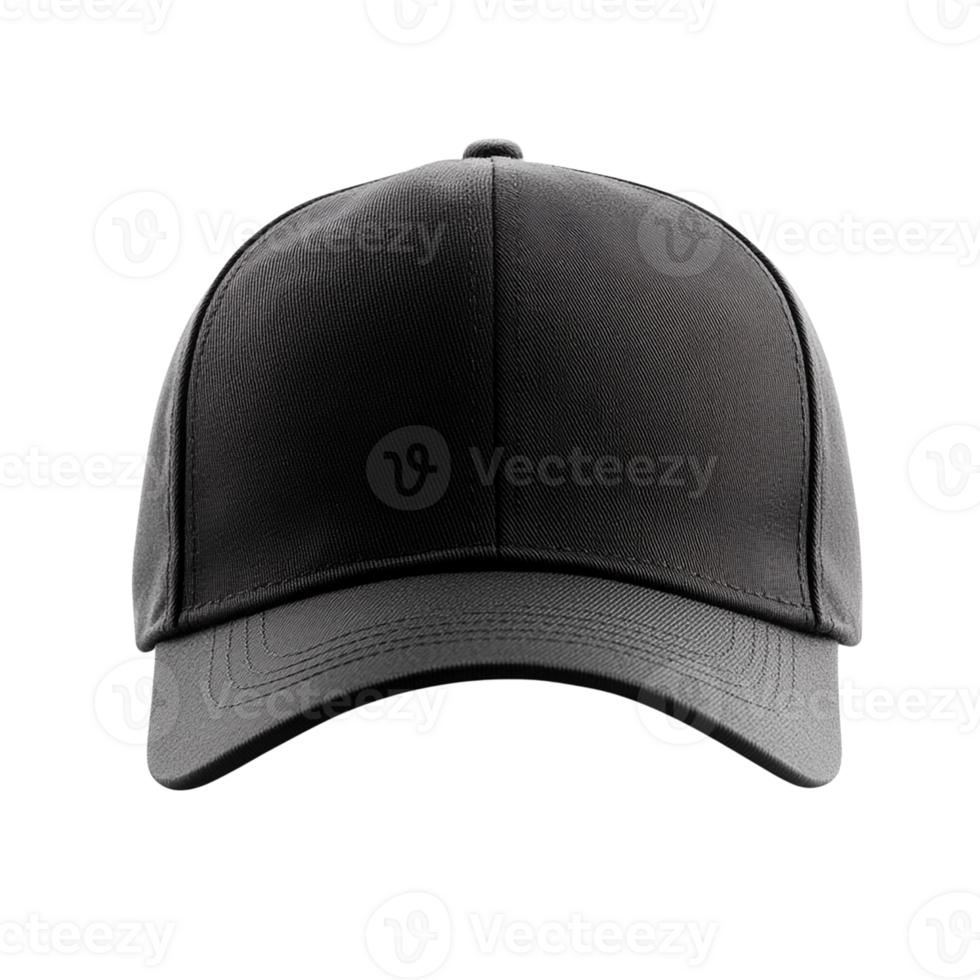 Black baseball cap, isolate on transparent background. png