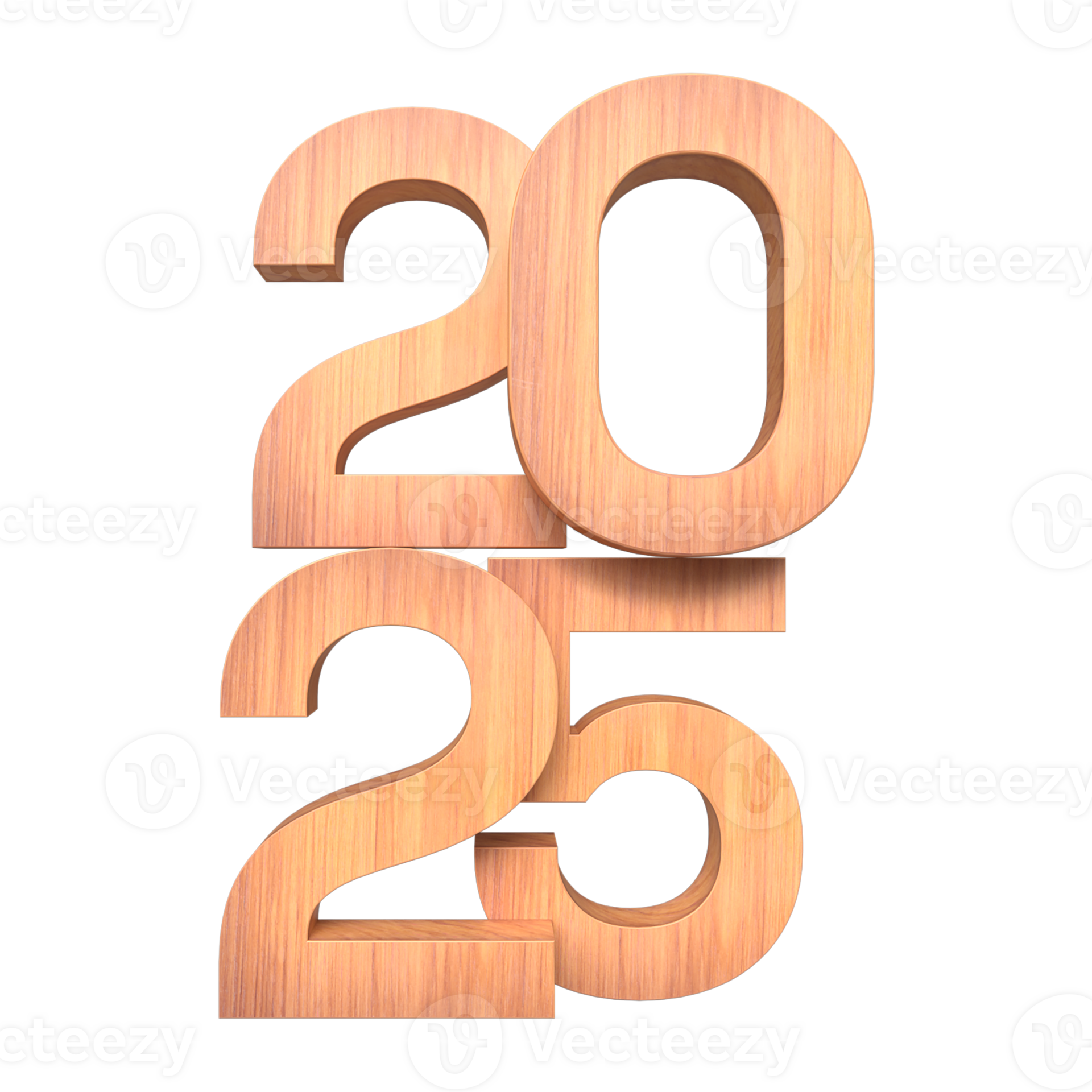 wooden 3D 2025 background for Happy New Year 2025 celebration. 50779337 PNG