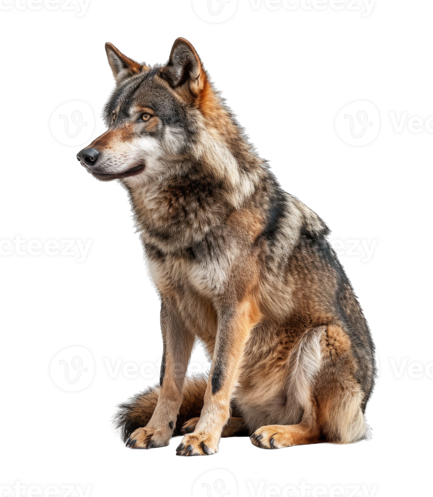 Wolf danger animal isolated on transparent background cutout png