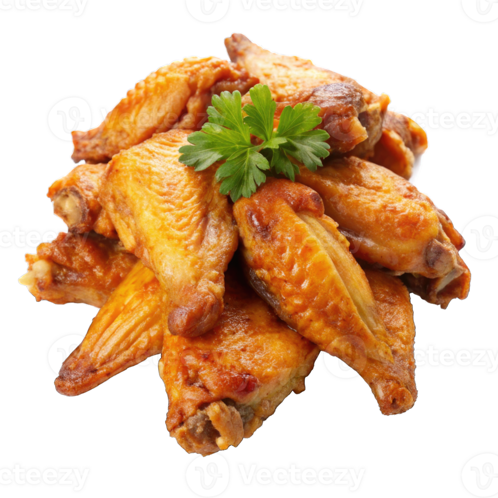 Chicken wings 3d icon cartoon style isolated on transparent background cutout png