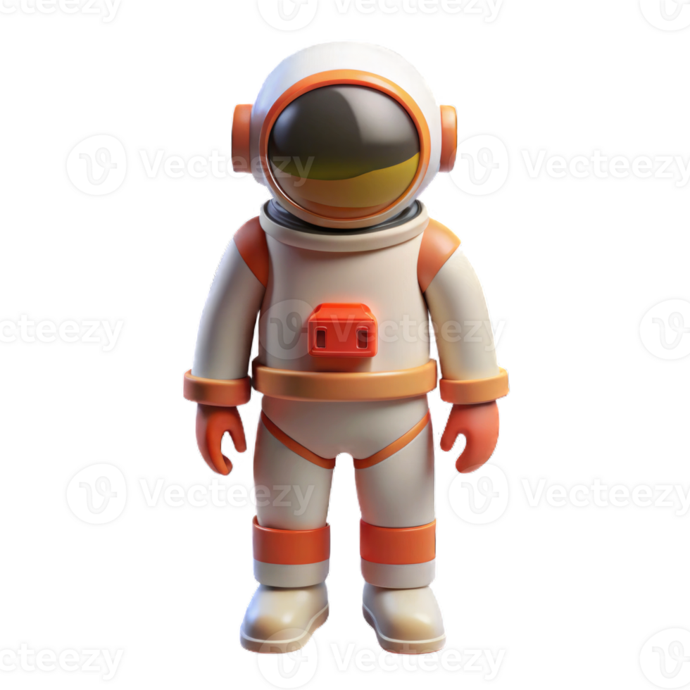 Astronaut plastic style render 3d icon isolated on transparent background cutout png