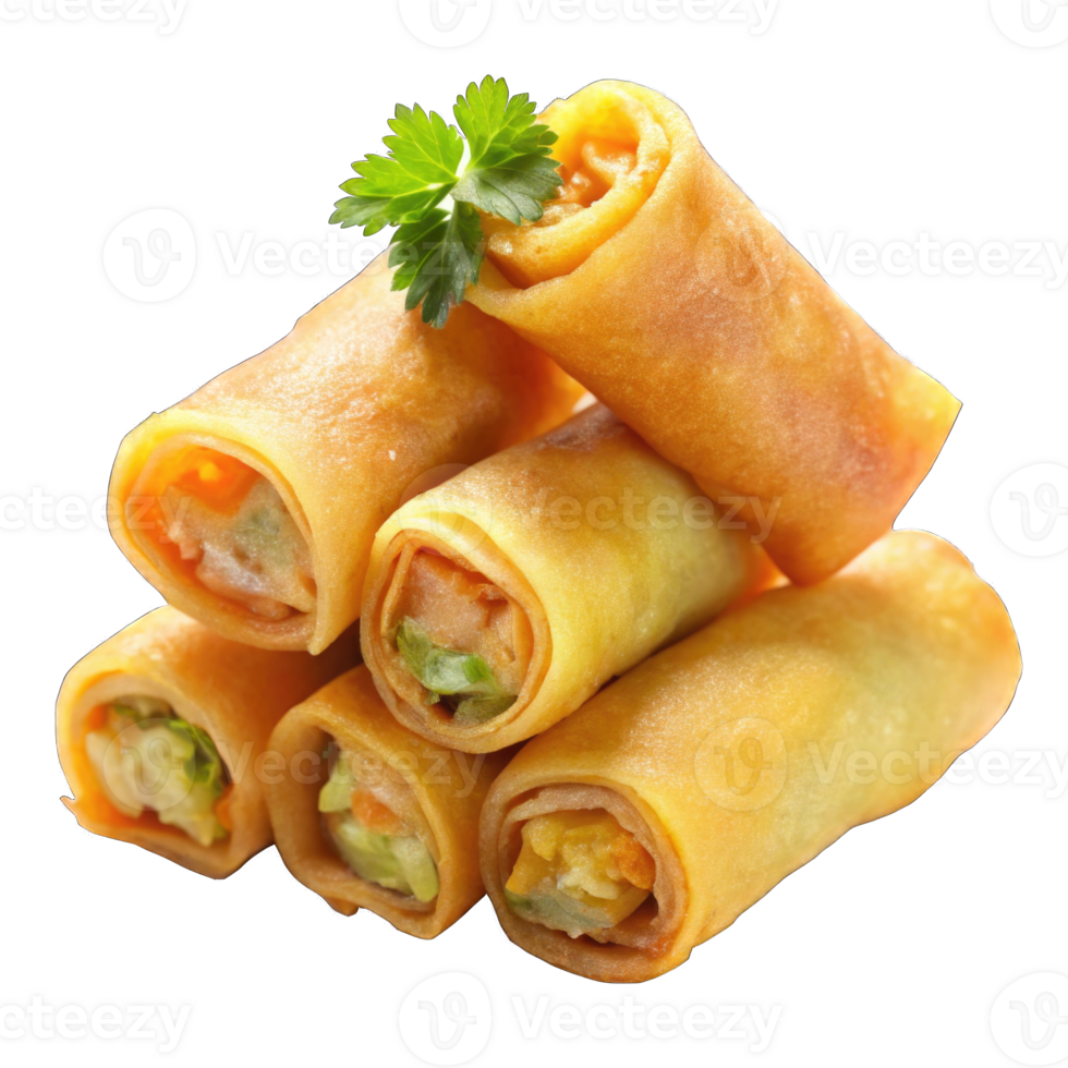 Isolated 3D Realistic Egg chicken rolls on Transparent Background Cutout png