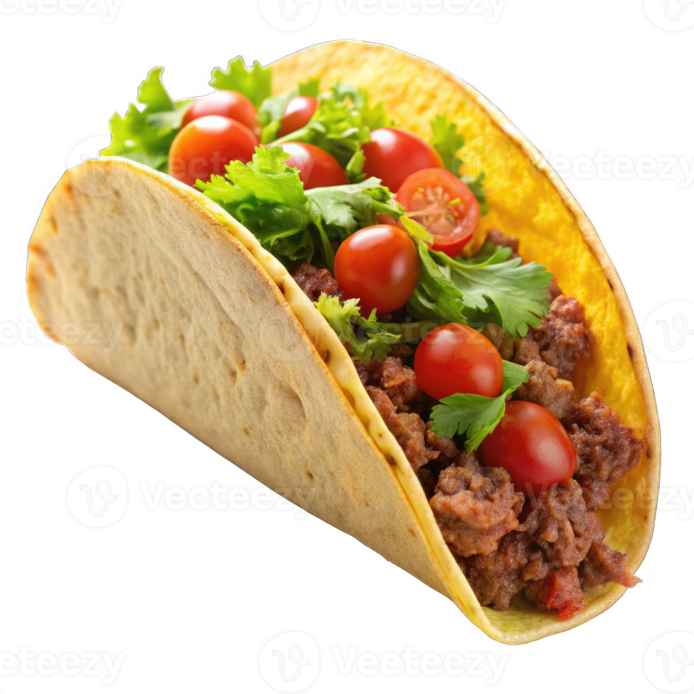 Beef Taco 3d icon cartoon style isolated on transparent background cutout png