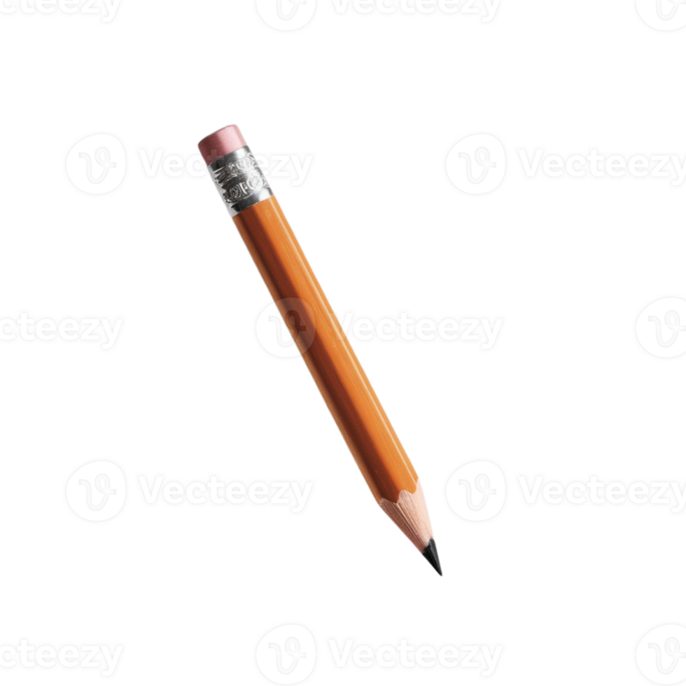 A pencil appears to hover on a completely clear background. png