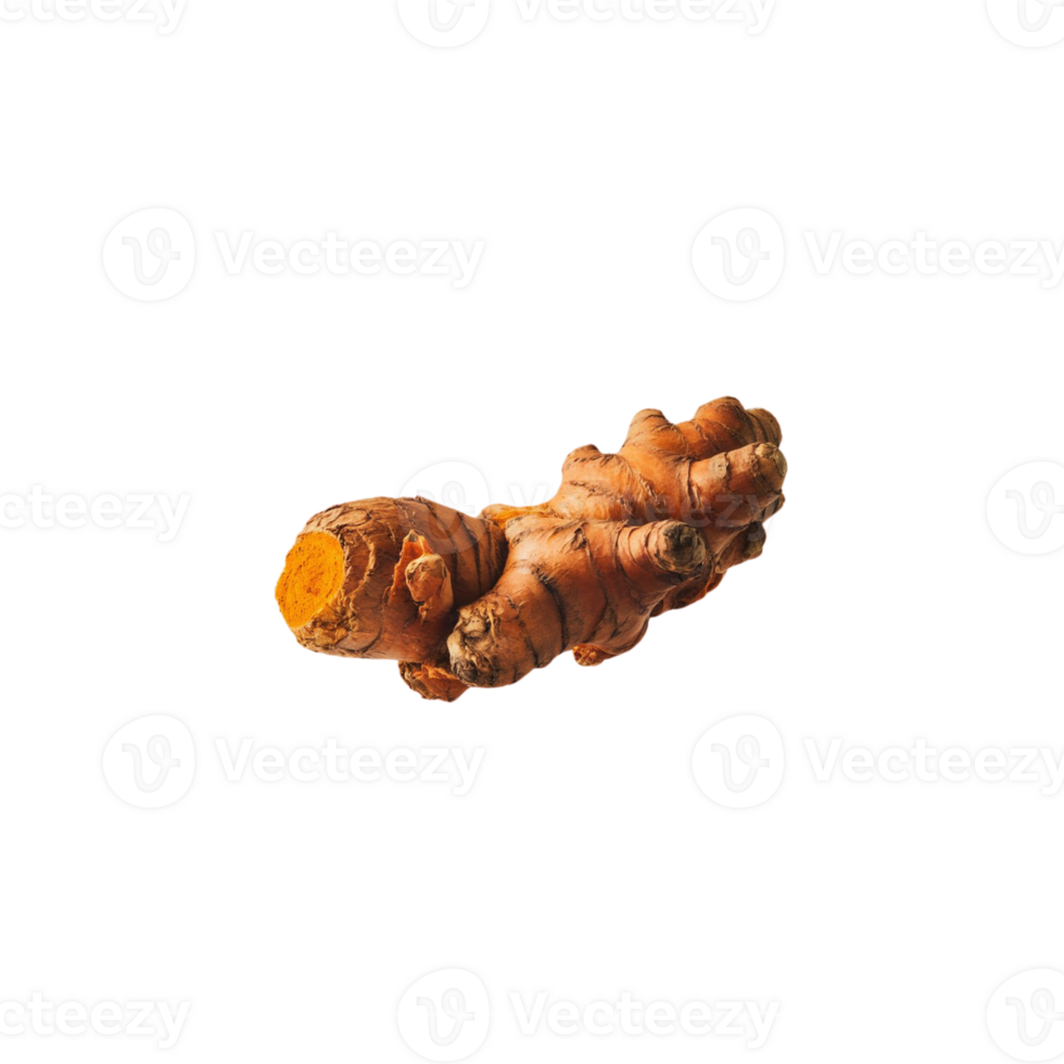 Isolated turmeric piece photo with no background png