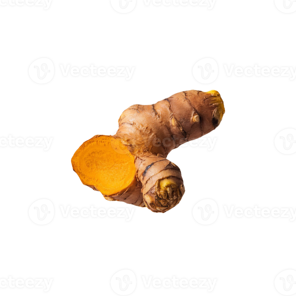 Turmeric plant photo captured with a blank background png