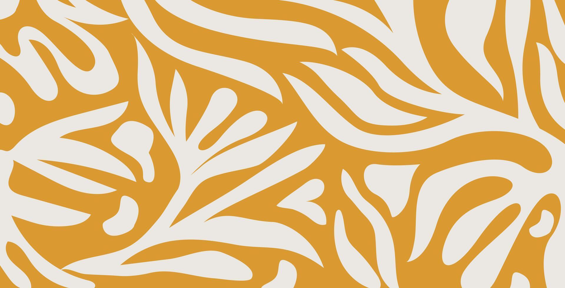 Simple abstract contemporary seamless pattern. Hand-drawn flower and leaf shape textures. Repeatable vibrant boho prints. vector