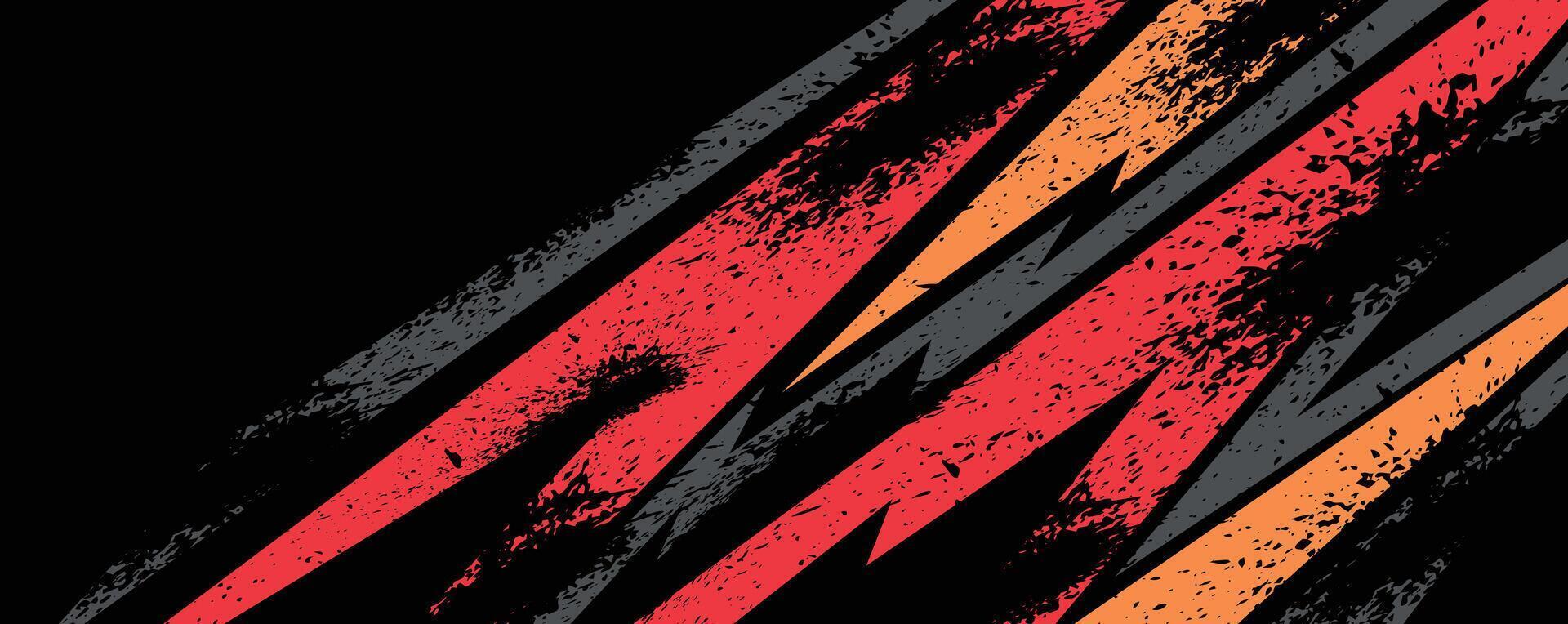 Geometric red grey pattern illustration. Sport car decal vector