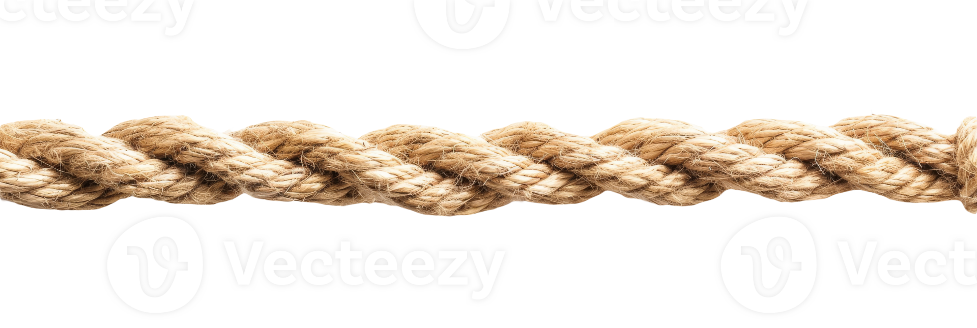 Long Piece of Natural Jute Rope On Isolated Background With Twisted Texture and Design png