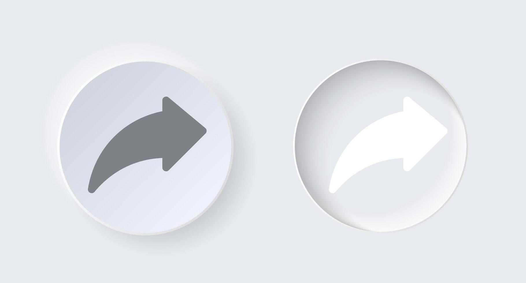 Neumorphic round on and off button for interface application or web design. Simple elegant luxury neumorphism trendy designs element UI components isolated on white background. vector