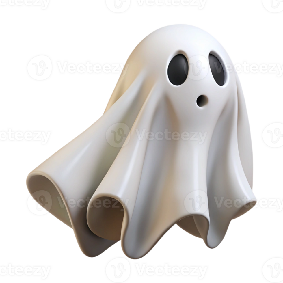 classic Halloween ghost, represented as a floating white sheet with eye holes cut out png