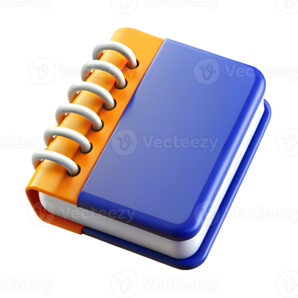 3D bright notebook icon png