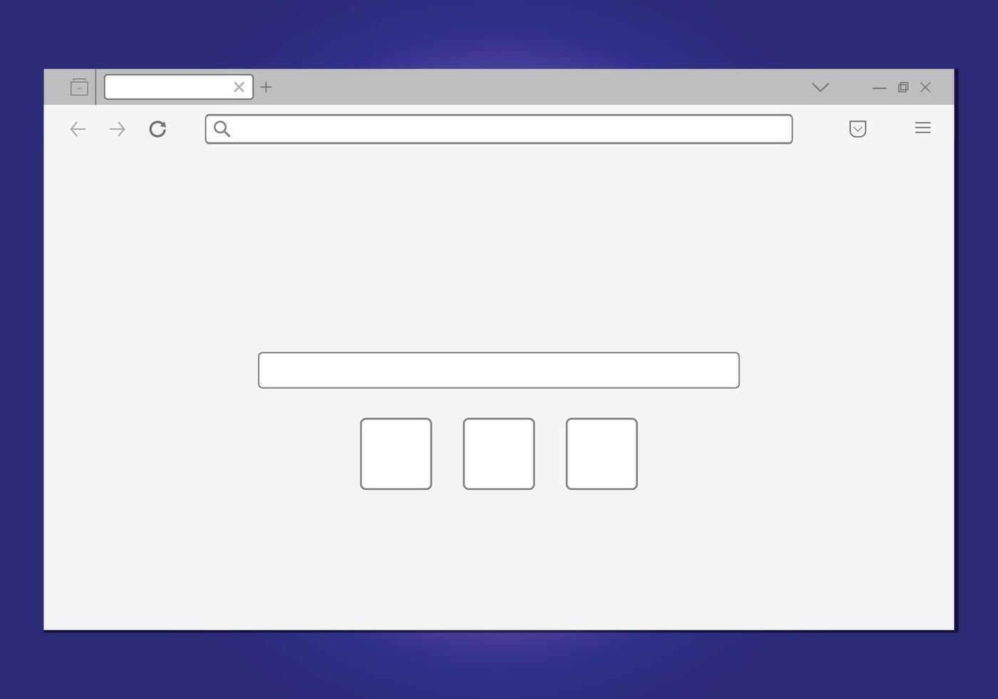 Web browser, internet browser search engine. Search bar for ui ux design and web site. Search address and navigation bar icon. Collection of search form templates for websites on blue background vector