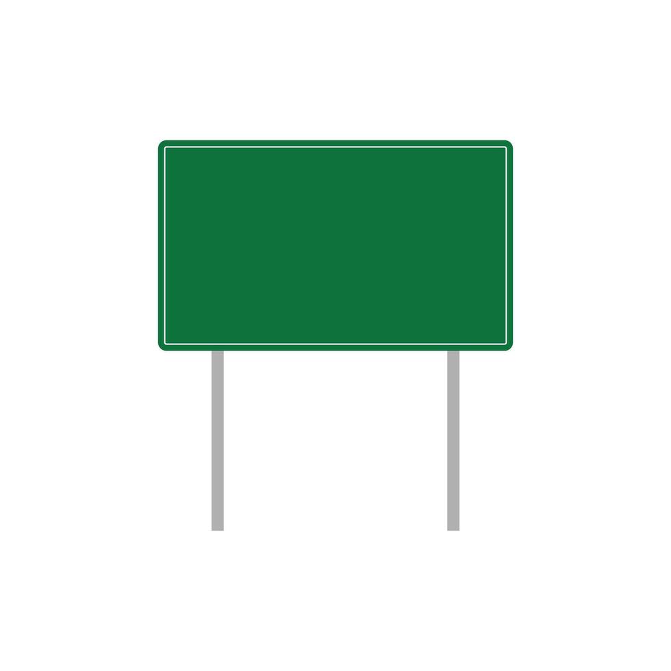 blank green road sign design template vector