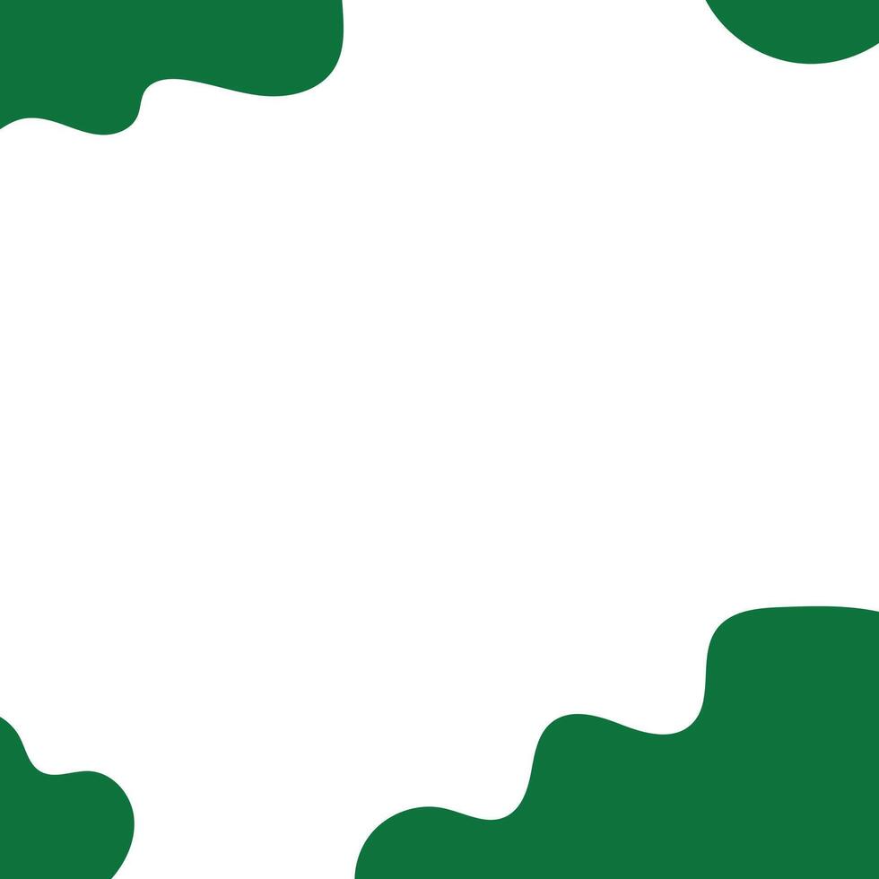 white background with green frame design template vector