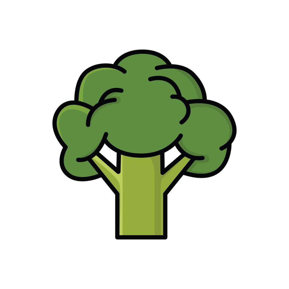 green broccoli illustration design cartoon style vector