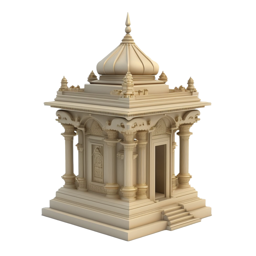 A small temple with a domed roof and pillars png